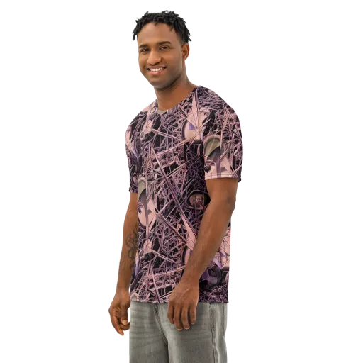 Mauve Labyrinth on a Men's Cotton Crew Neck T-Shirt