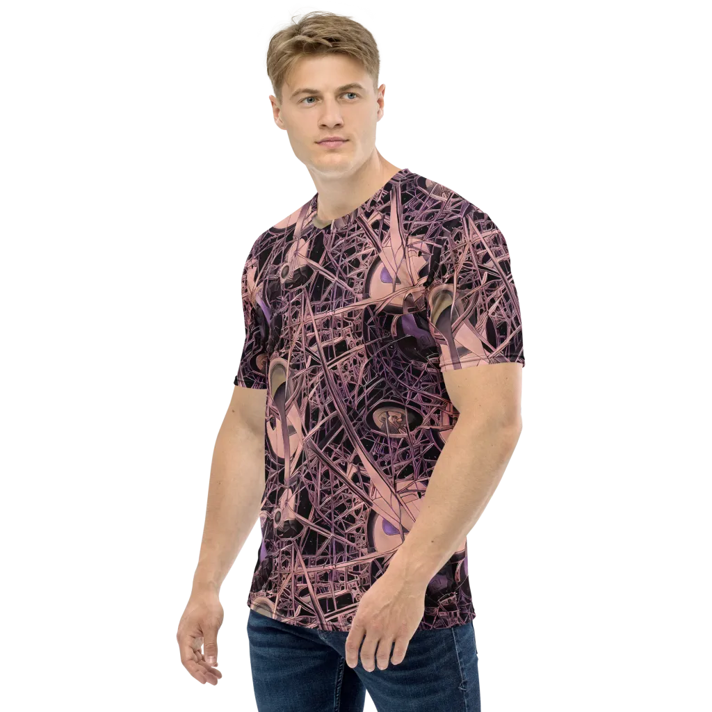 Mauve Labyrinth on Men's Crew Neck T-Shirt — Left
