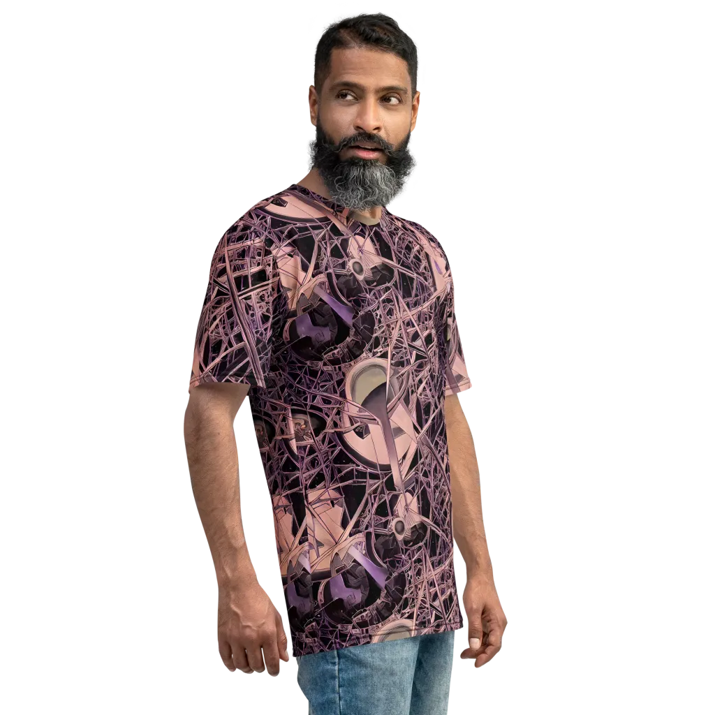 Mauve Labyrinth on Men's Crew Neck T-Shirt — Right