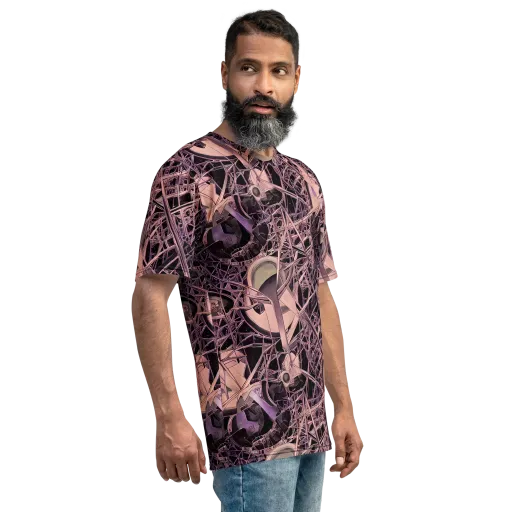 Mauve Labyrinth on a Men's Crew Neck T-Shirt