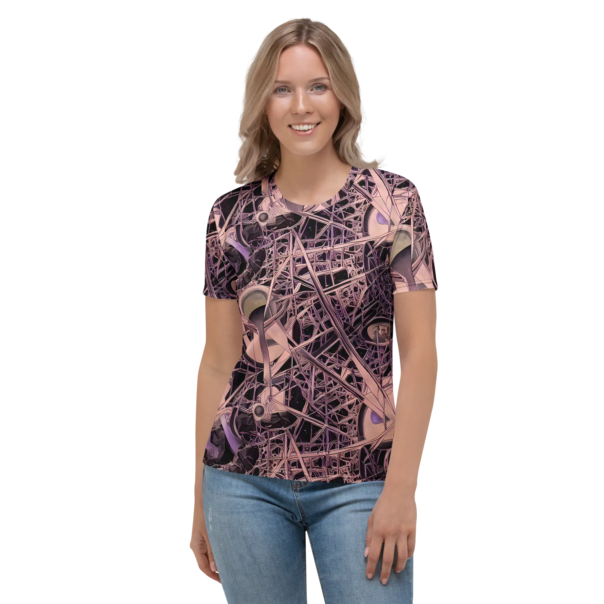 Mauve Labyrinth on Women's Crew Neck T-Shirt — Front