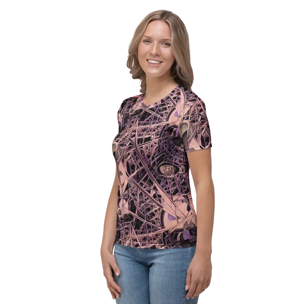 Mauve Labyrinth on Women's Crew Neck T-Shirt — Left