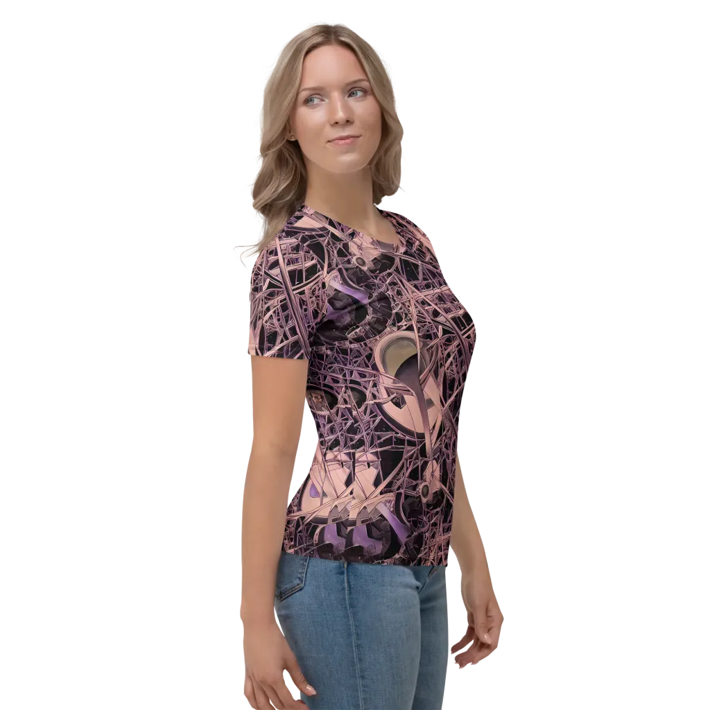 Mauve Labyrinth on Women's Crew Neck T-Shirt — Right
