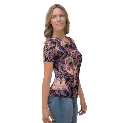 Mauve Labyrinth on a Women's Crew Neck T-Shirt