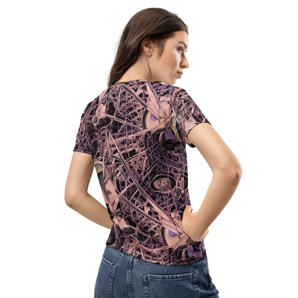 Mauve Labyrinth on Women's Crew Neck T-Shirt — Back
