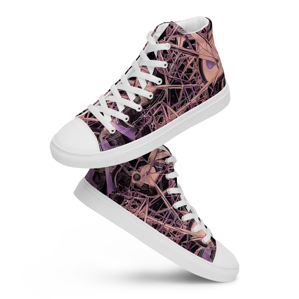 Mauve Labyrinth on Women's High Top Canvas Shoes — Front