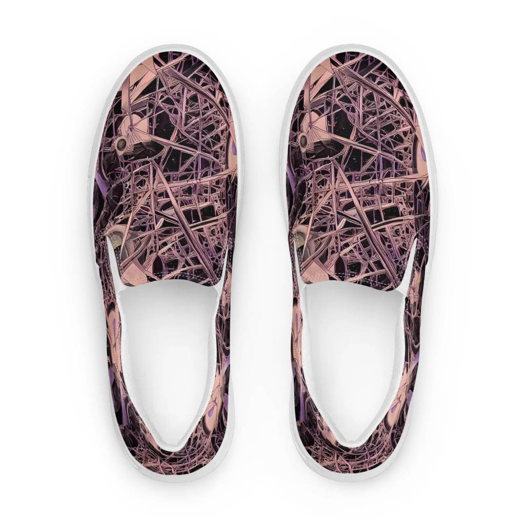 Mauve Labyrinth on Men's Slip-On Canvas Shoes — Front