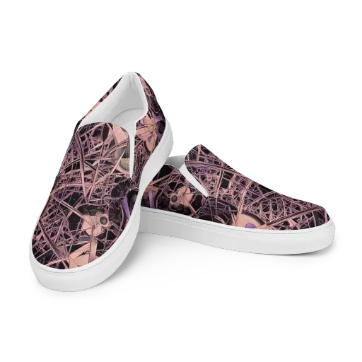 Mauve Labyrinth on a Men's Slip-On Canvas Shoes