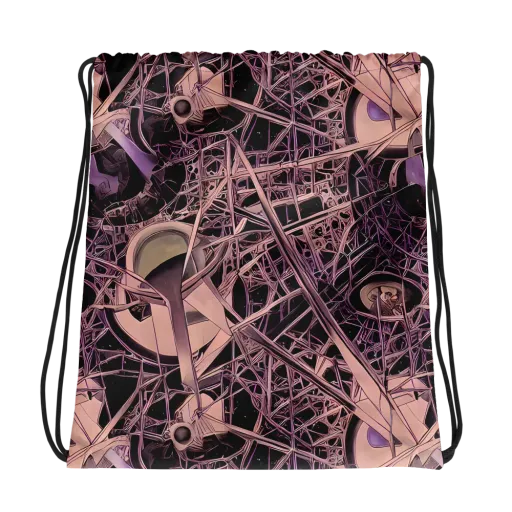 Mauve Labyrinth on a Drawstring Bag