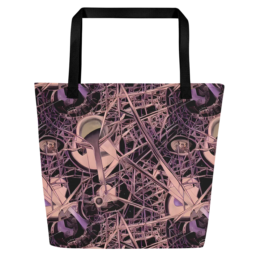 Mauve Labyrinth on Large Tote Bag W/ Pocket — Front