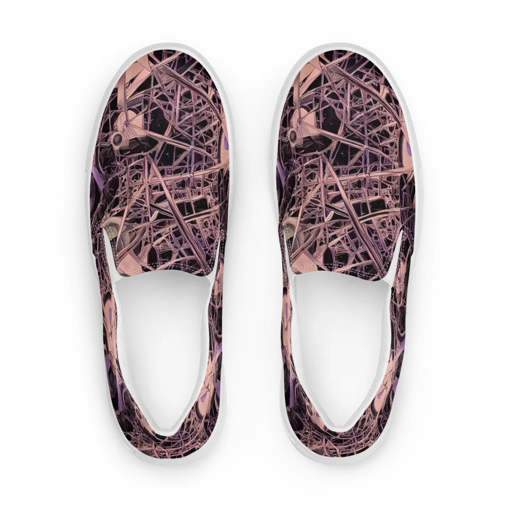 Mauve Labyrinth on Women's Slip-On Canvas Shoes — Front
