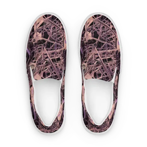 Mauve Labyrinth on a Women's Slip-On Canvas Shoes
