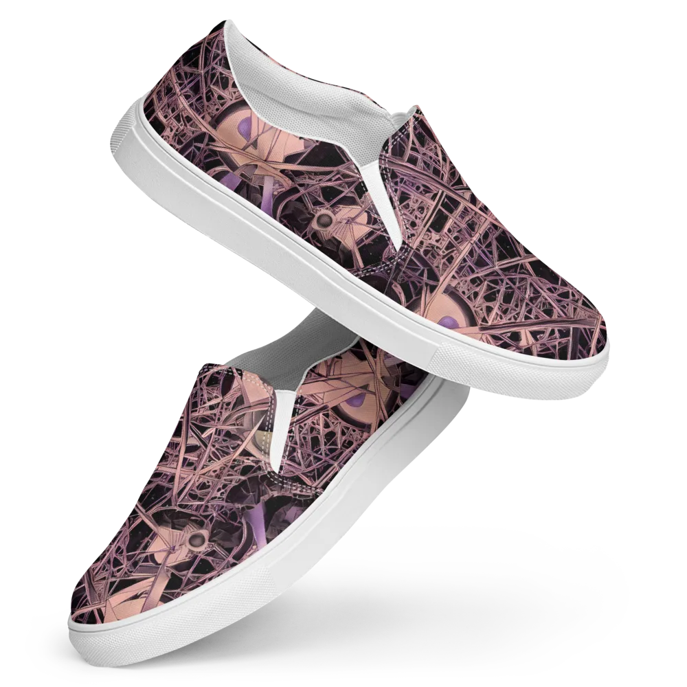 Mauve Labyrinth on Women's Slip-On Canvas Shoes — Front