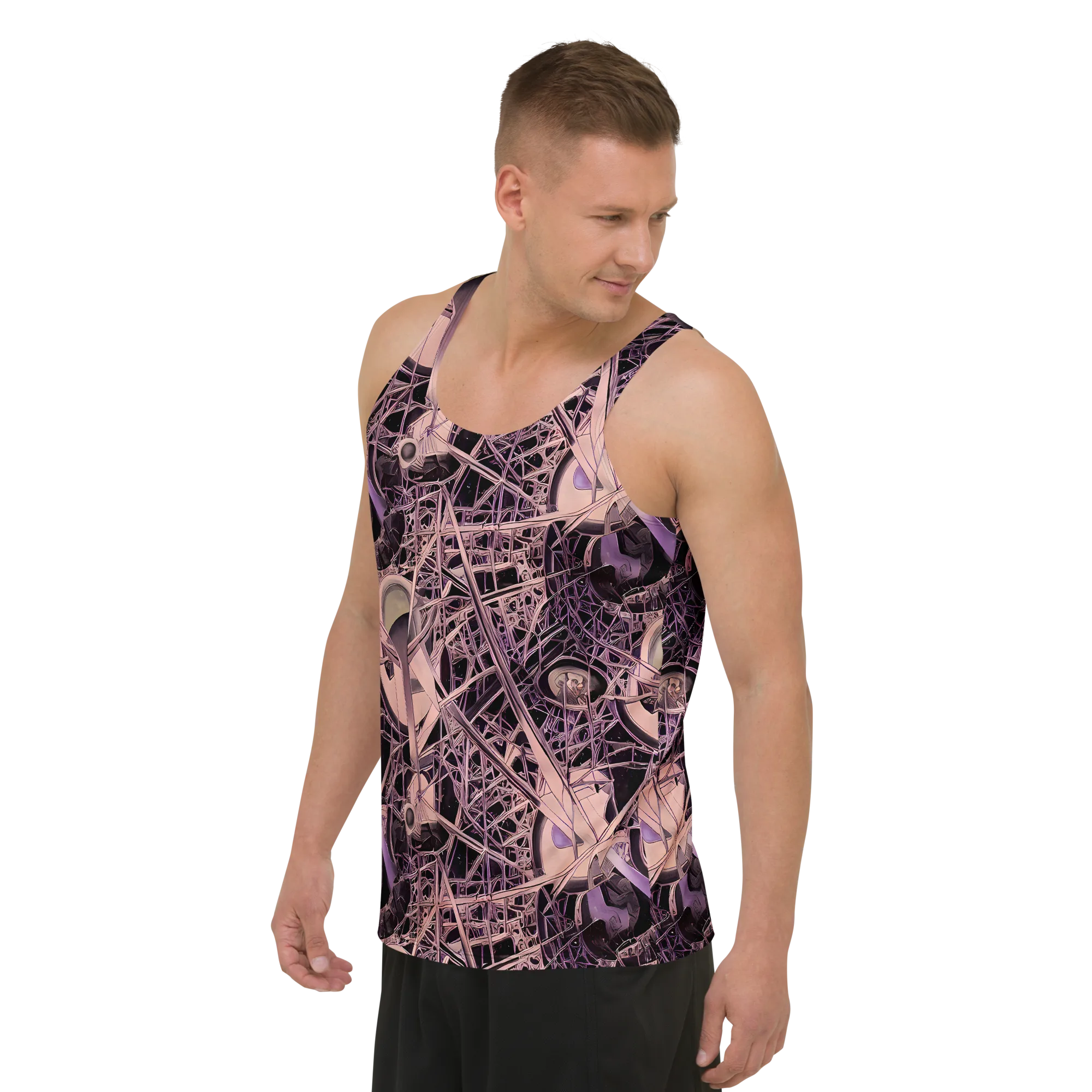 Mauve Labyrinth on Men's Tank Top — Left Front