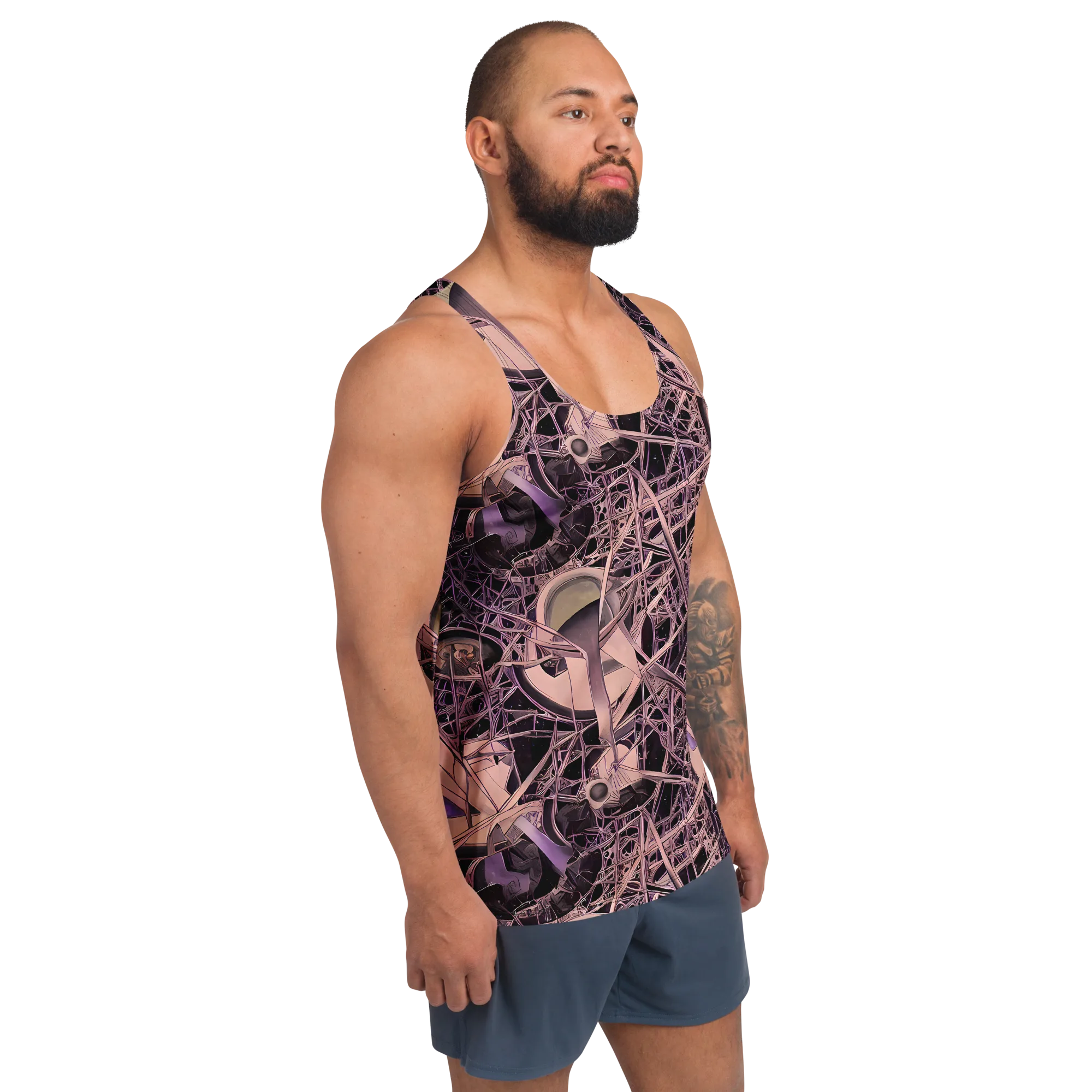 Mauve Labyrinth on Men's Tank Top — Right Front