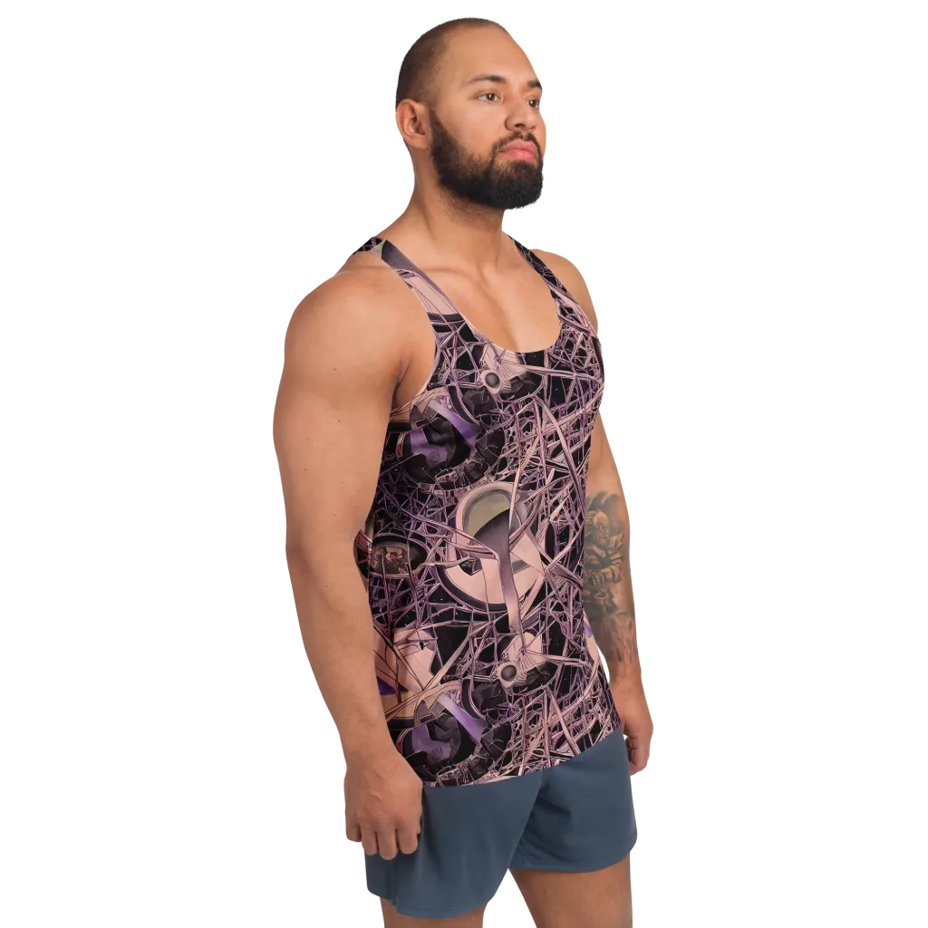 Mauve Labyrinth on Men's Tank Top — Right Front