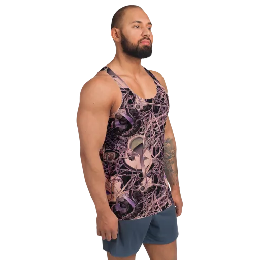 Mauve Labyrinth on a Men's Tank Top