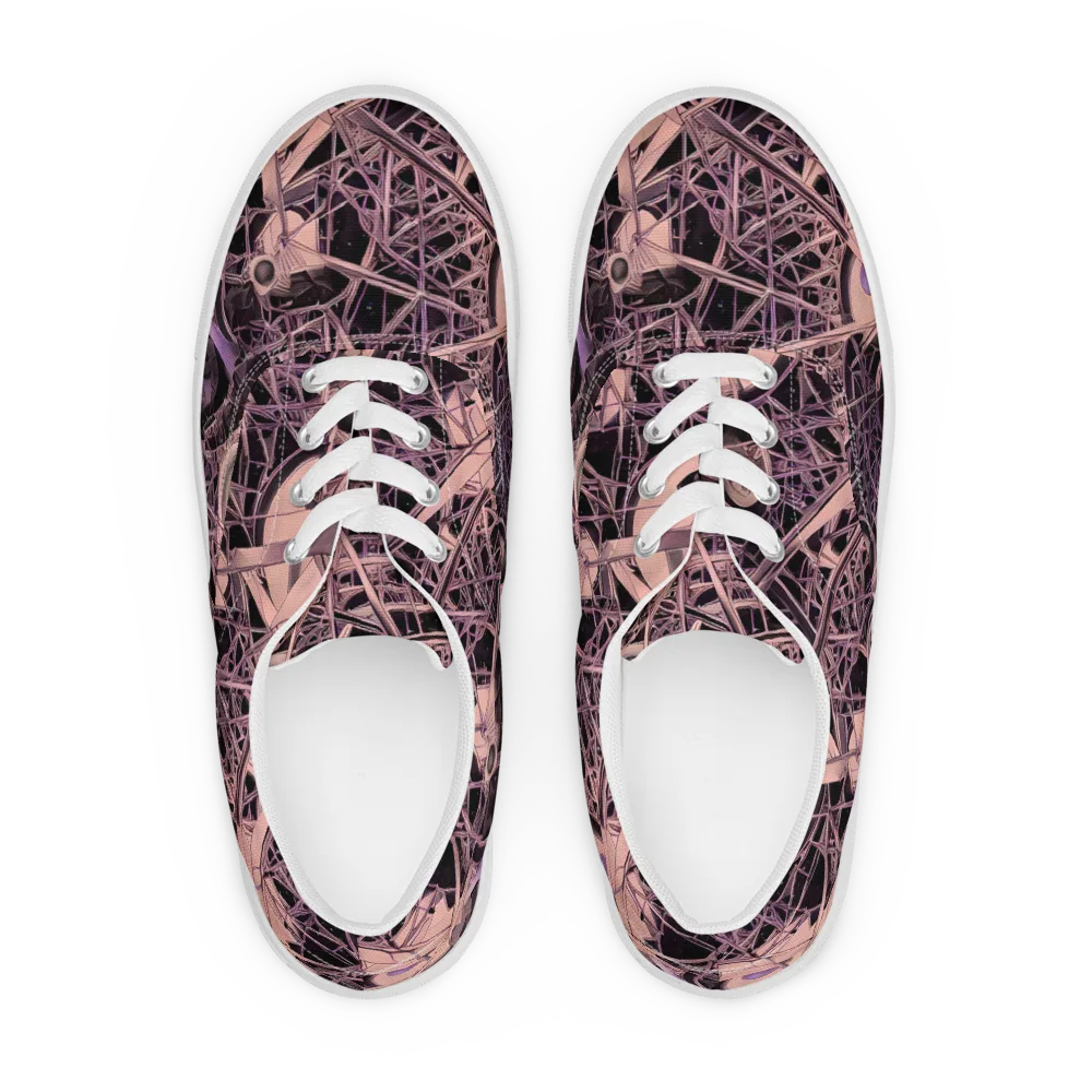 Mauve Labyrinth on Men's Lace-Up Canvas Shoes — Front