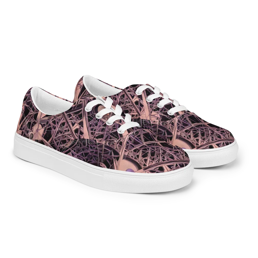 Mauve Labyrinth on Men's Lace-Up Canvas Shoes — Right Front