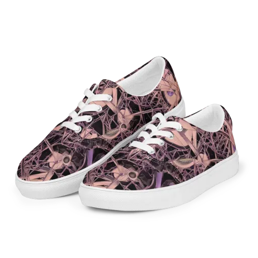 Mauve Labyrinth on a Men's Lace-Up Canvas Shoes