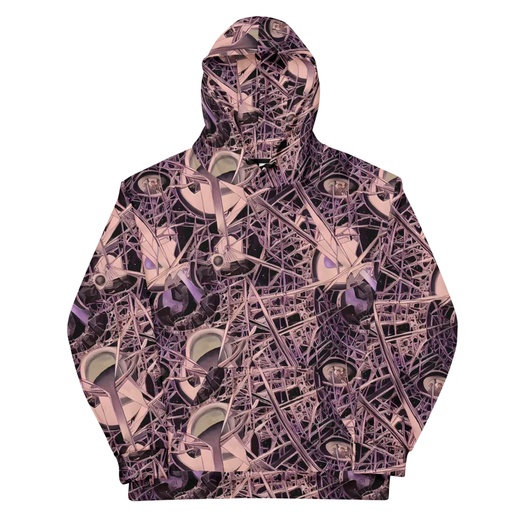 Mauve Labyrinth on Cotton Hoodie — Front