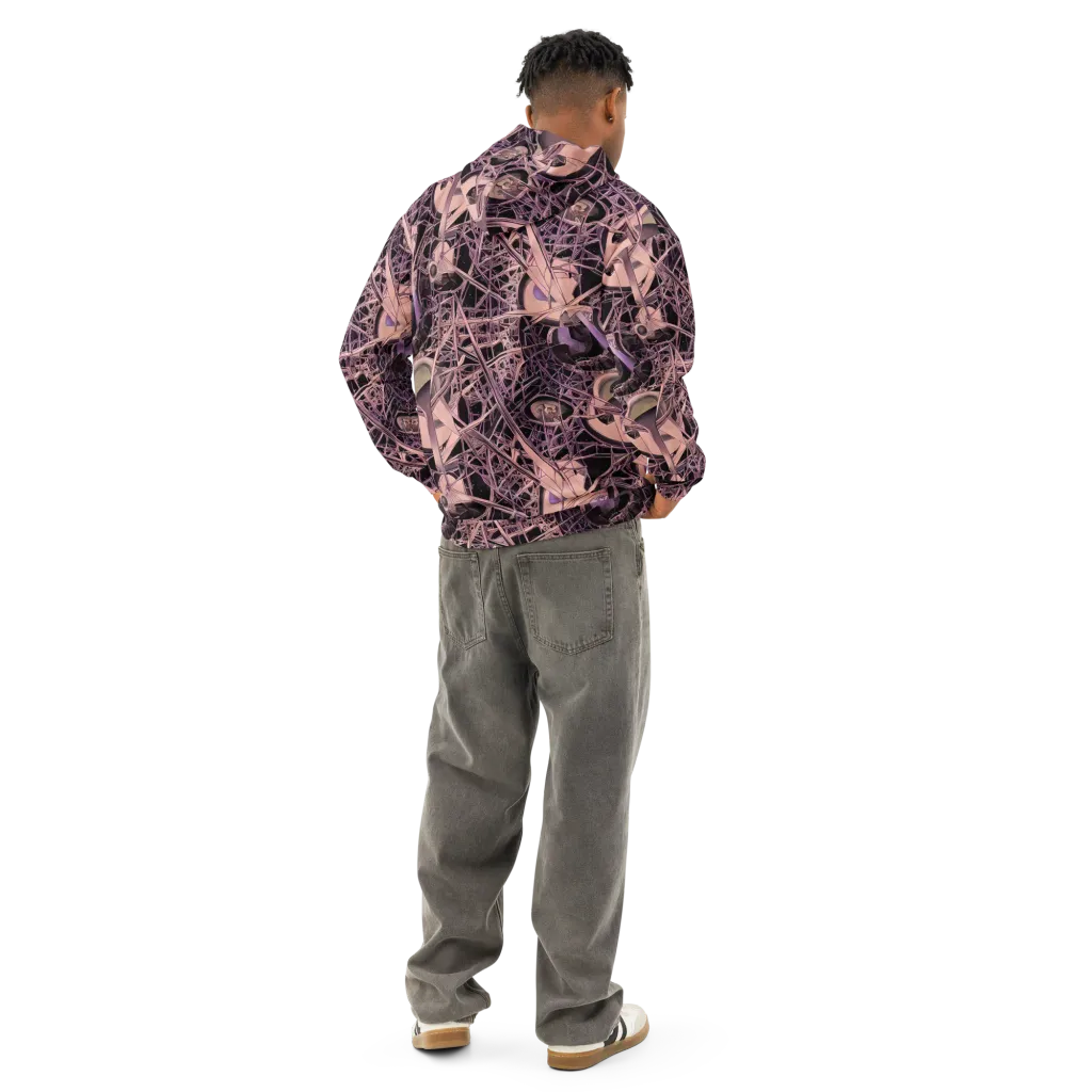 Mauve Labyrinth on Cotton Hoodie — Back