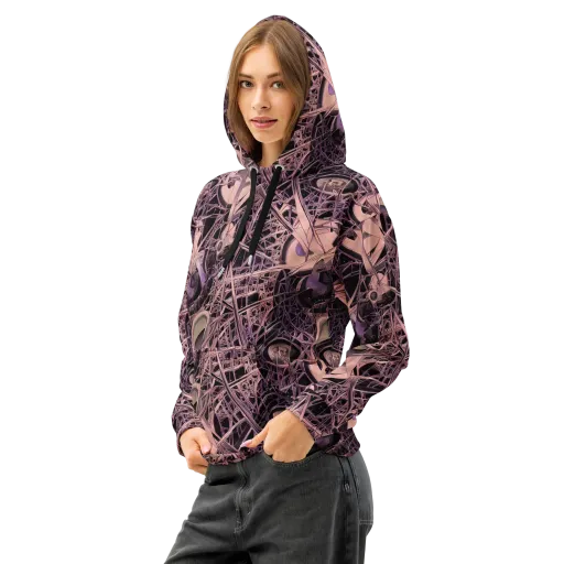 Mauve Labyrinth on a Cotton Hoodie