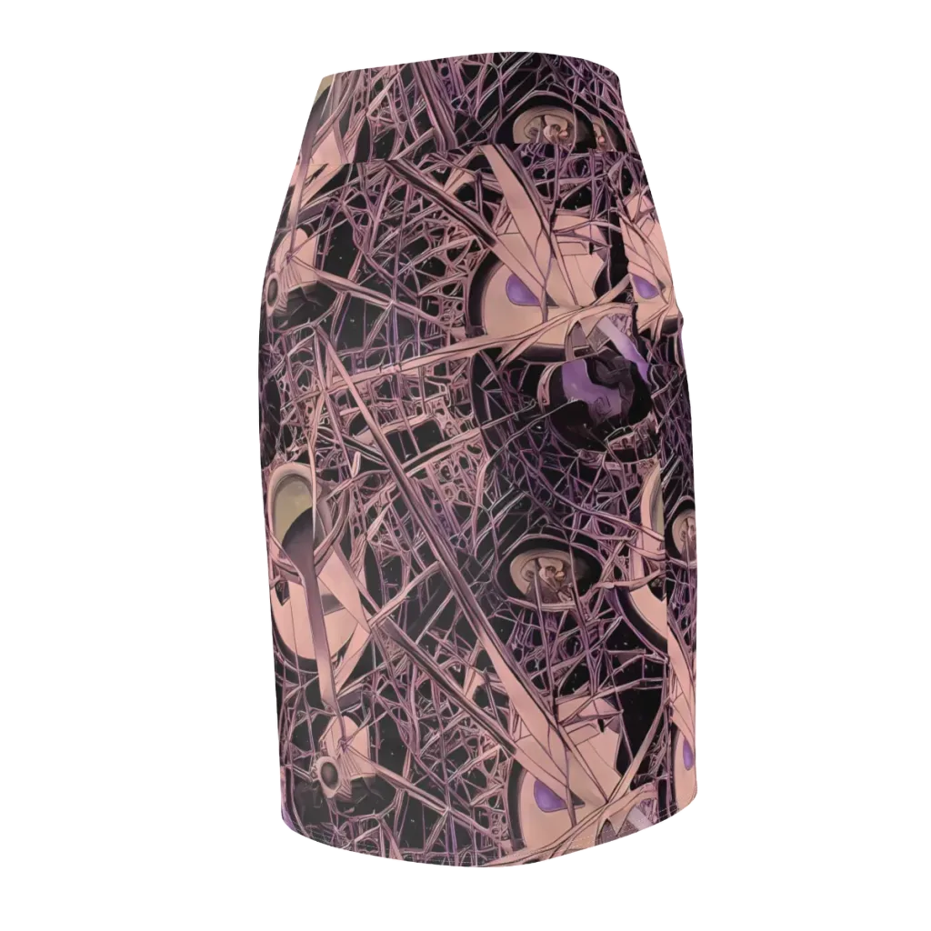 Mauve Labyrinth on Pencil Skirt — Back Side