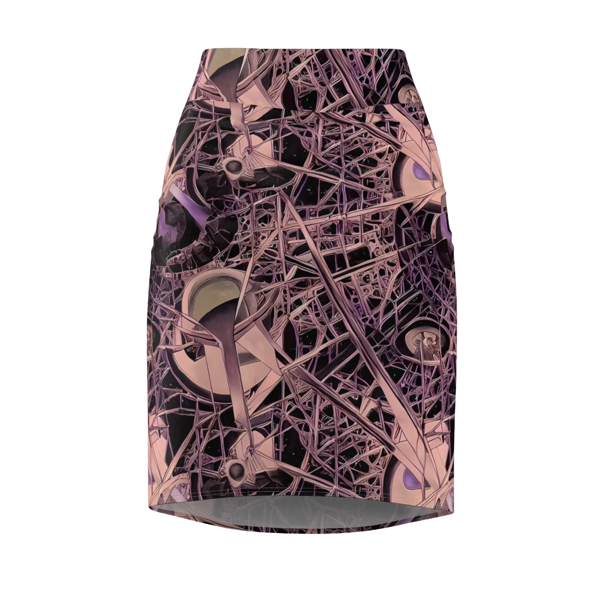 Mauve Labyrinth on Pencil Skirt — Front