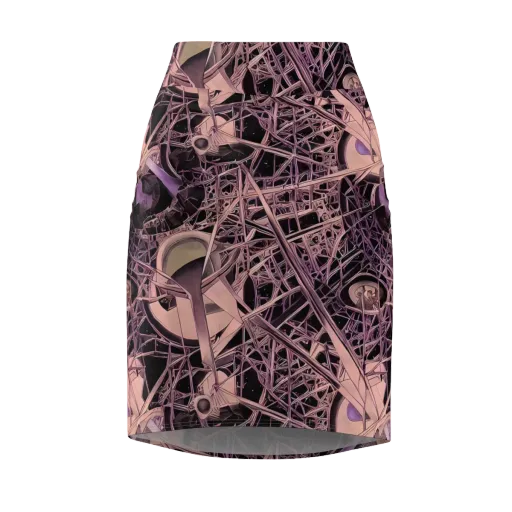 Mauve Labyrinth on a Pencil Skirt