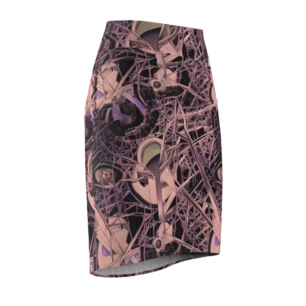 Mauve Labyrinth on Pencil Skirt — Front Side