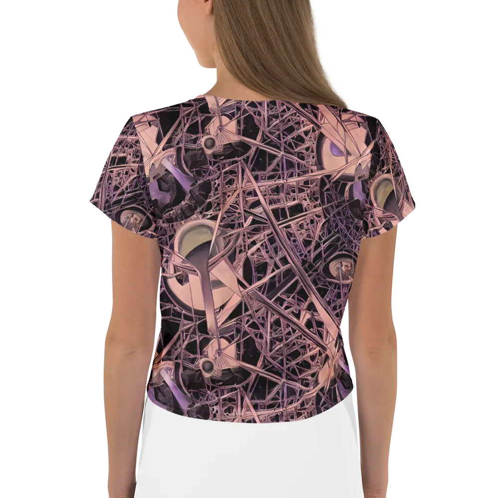 Mauve Labyrinth on Crop Tee — Back