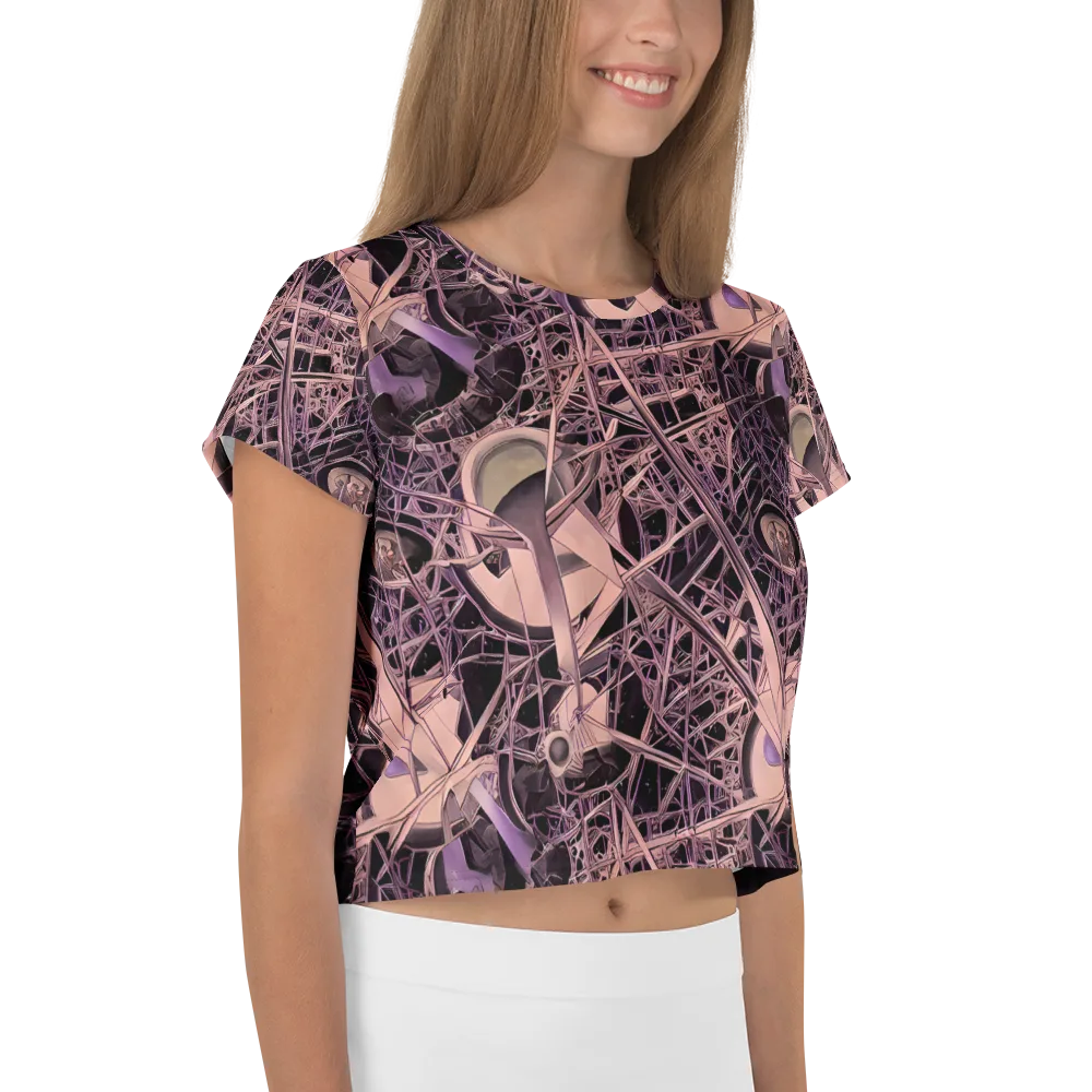 Mauve Labyrinth on Crop Tee — Right