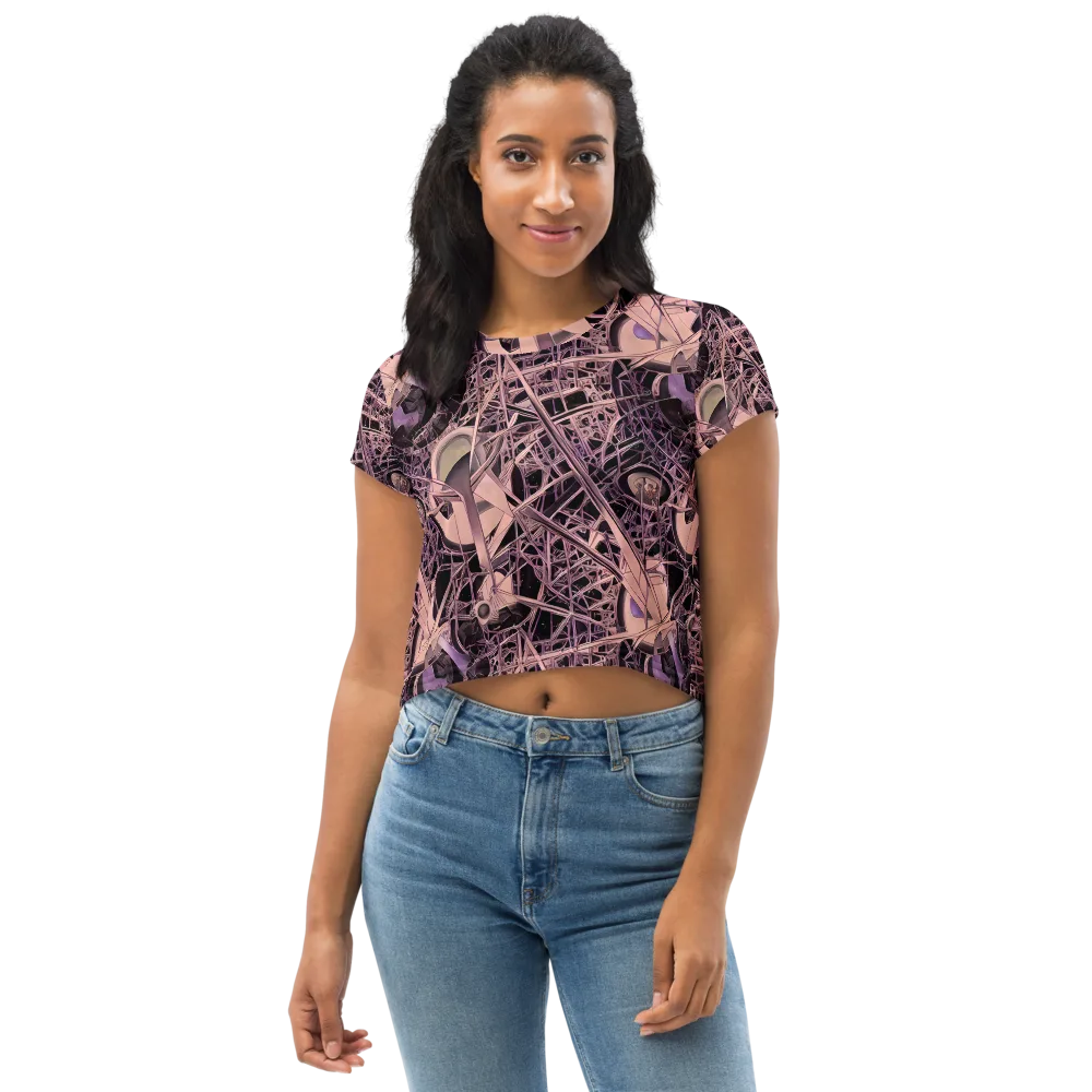 Mauve Labyrinth on Crop Tee — Front