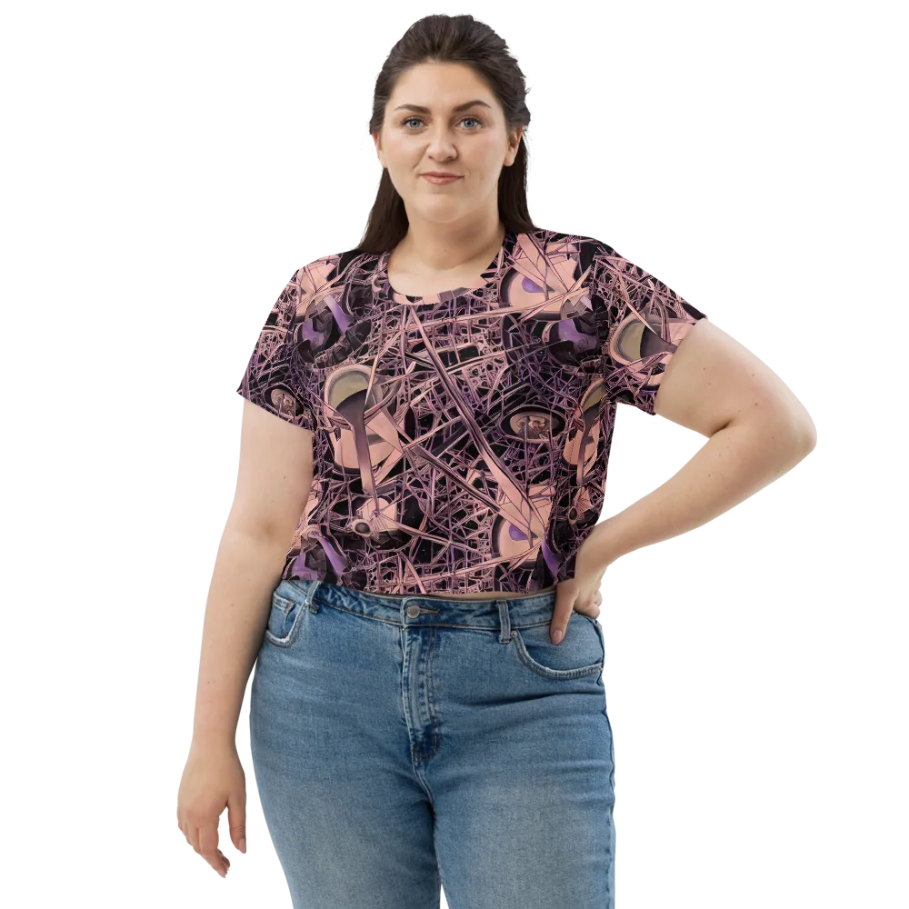 Mauve Labyrinth on Crop Tee — Front
