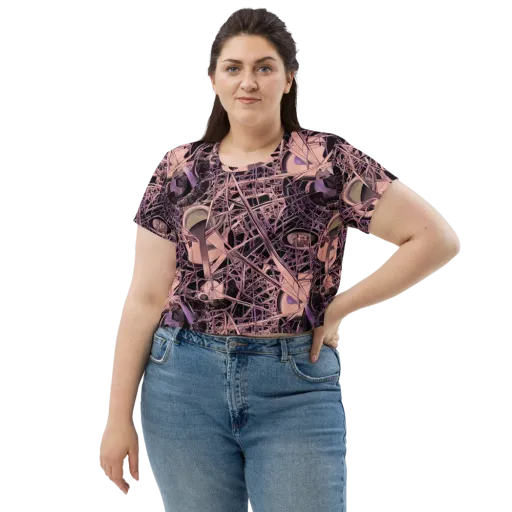Mauve Labyrinth on a Crop Tee