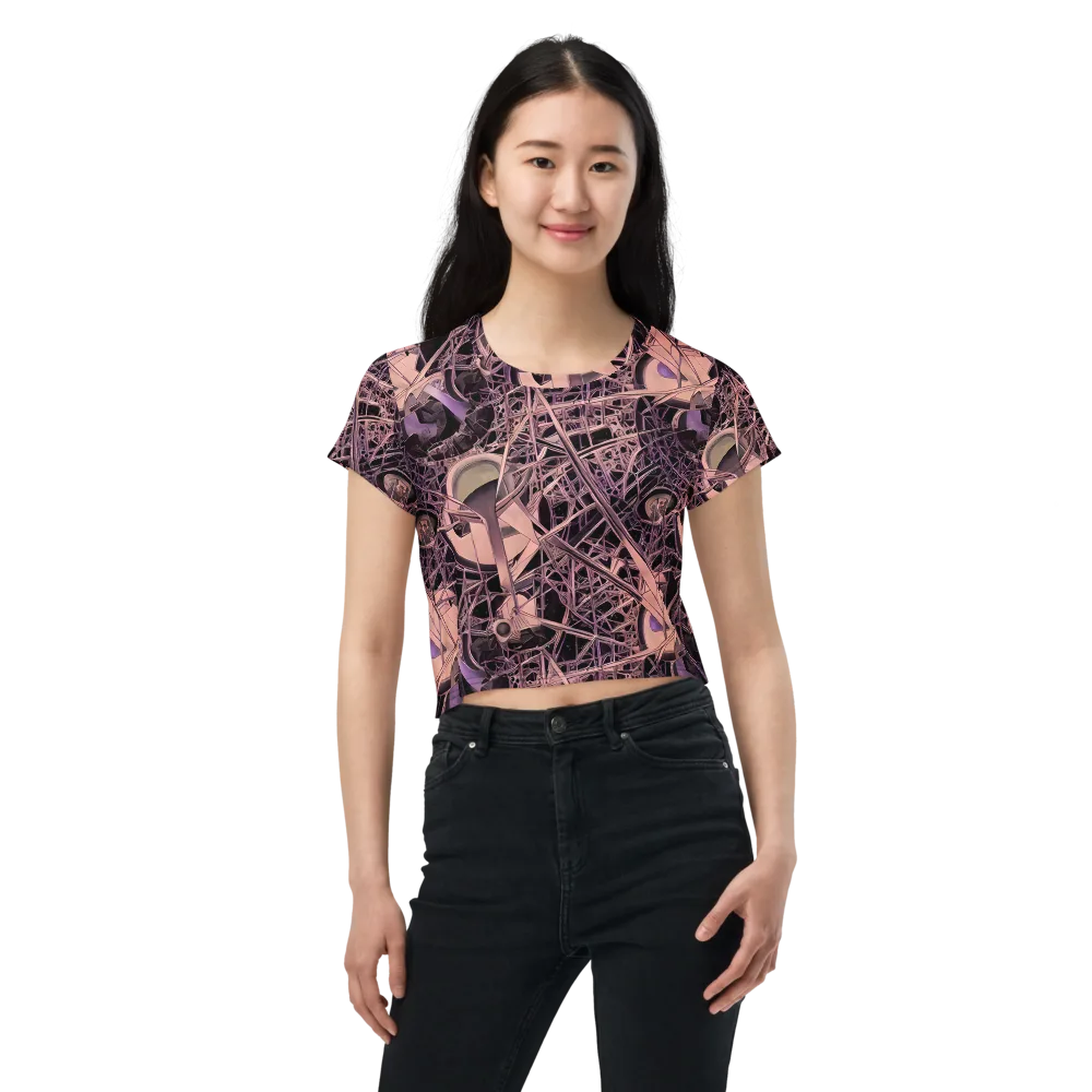Mauve Labyrinth on Crop Tee — Front