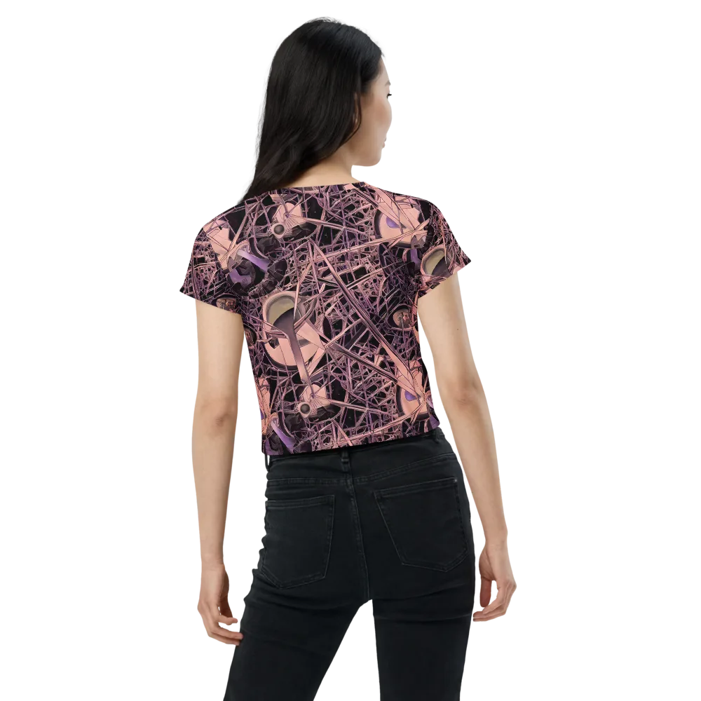 Mauve Labyrinth on Crop Tee — Back