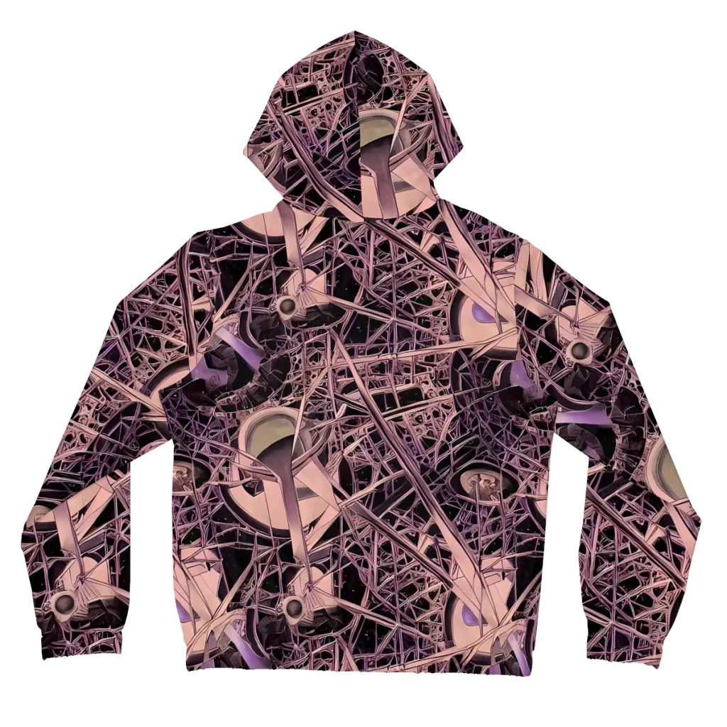 Mauve Labyrinth on Women's Full-Zip Hoodie — Back