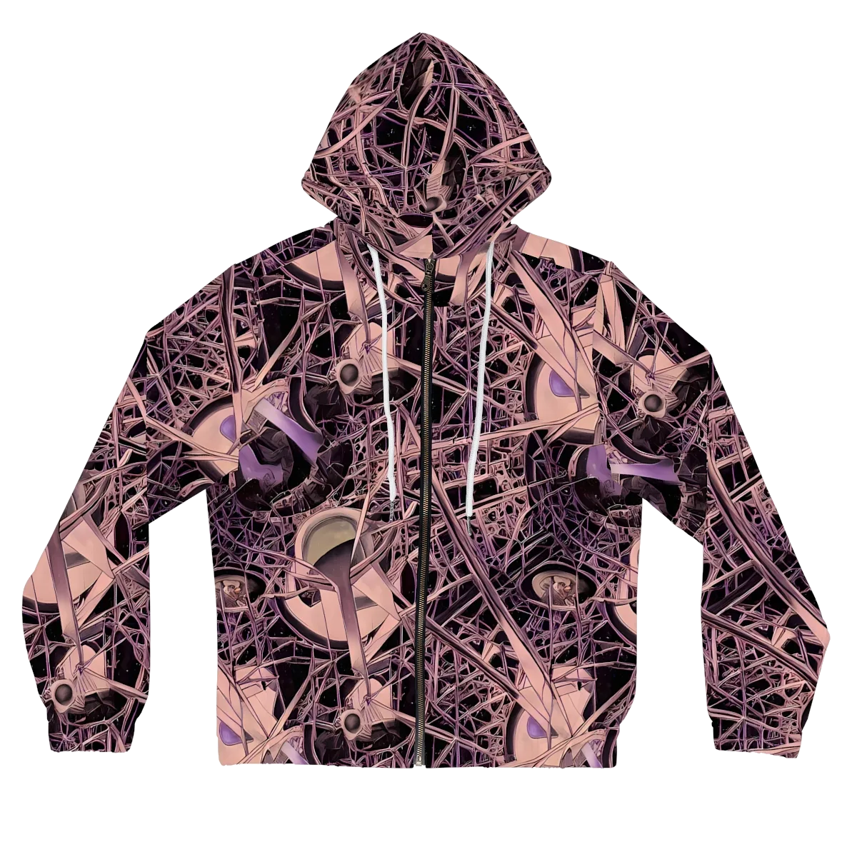 Mauve Labyrinth on Women's Full-Zip Hoodie — Front