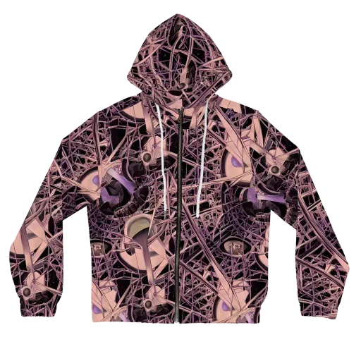 Mauve Labyrinth on a Women's Full-Zip Hoodie