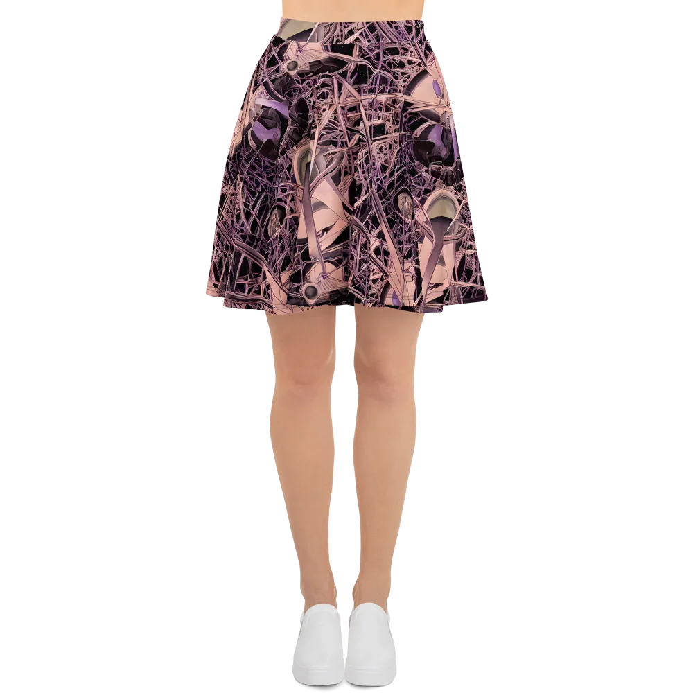 Mauve Labyrinth on Skater Skirt — Front