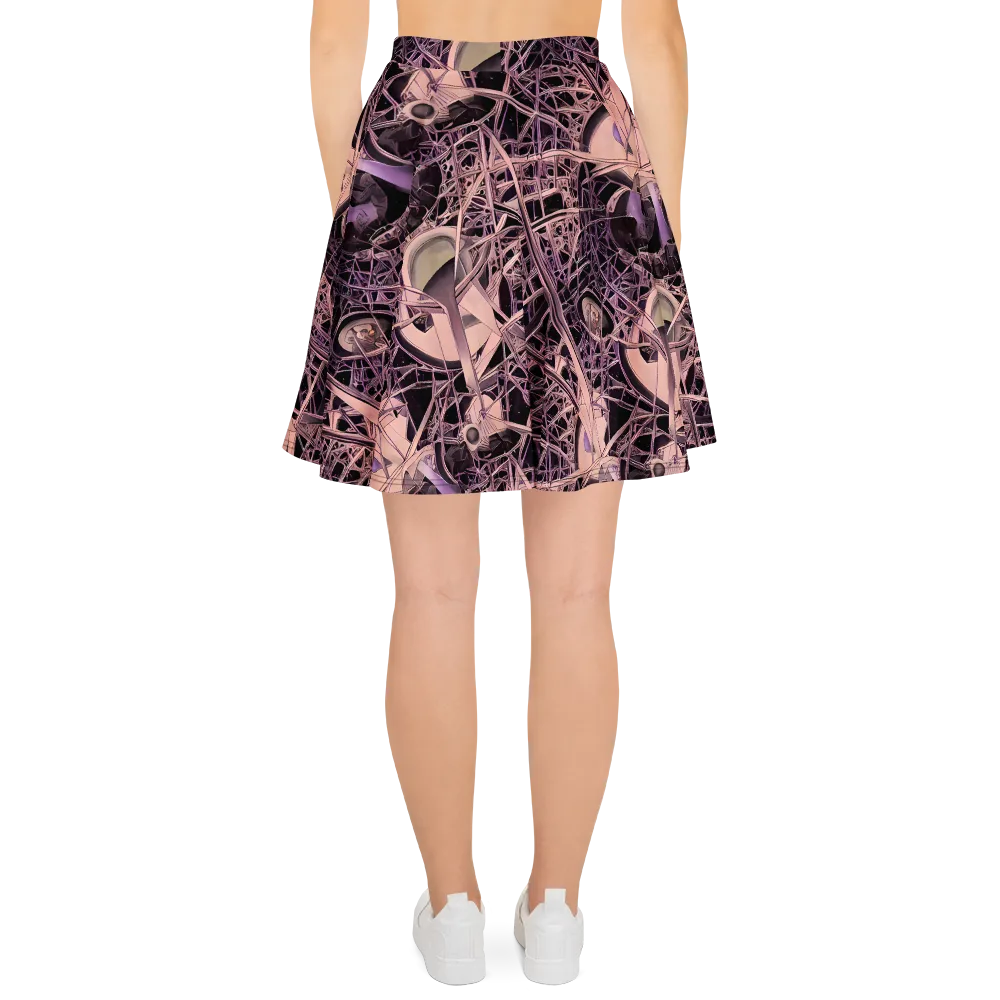 Mauve Labyrinth on Skater Skirt — Back