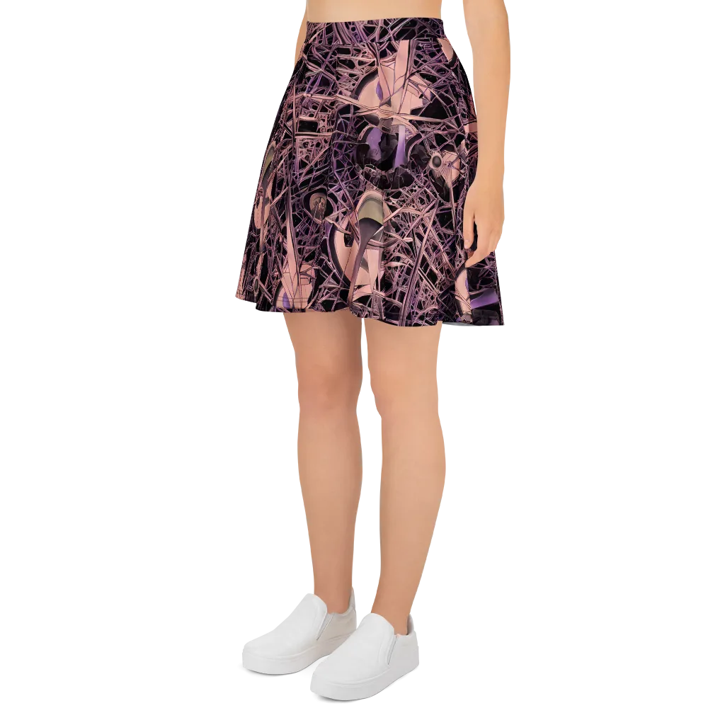 Mauve Labyrinth on Skater Skirt — Left