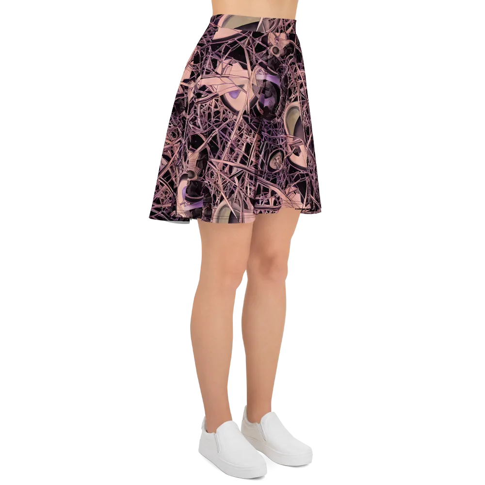Mauve Labyrinth on Skater Skirt — Right