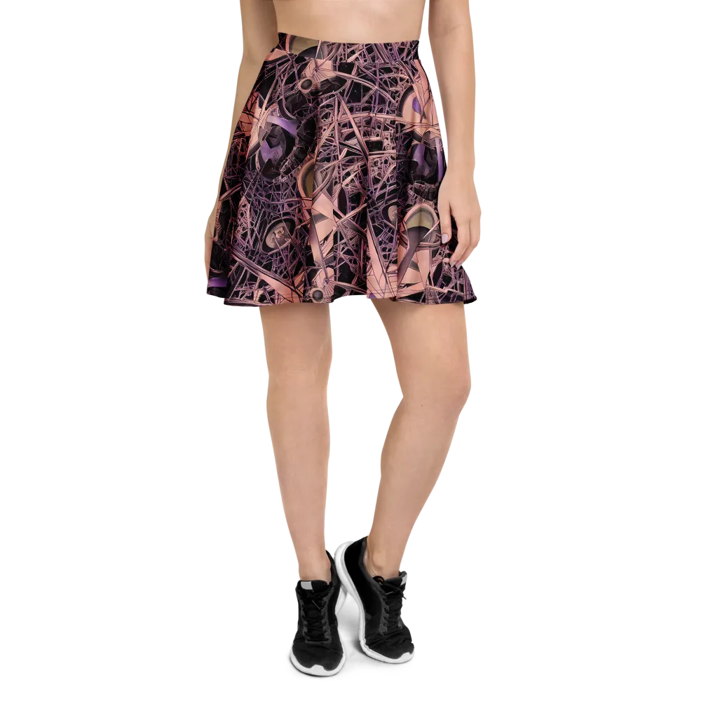 Mauve Labyrinth on Skater Skirt — Front