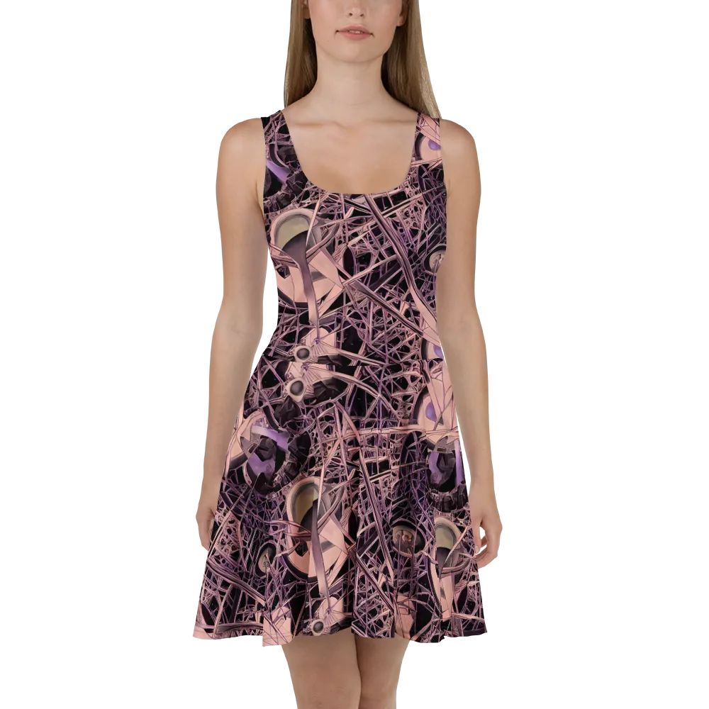 Mauve Labyrinth on Skater Dress — Front
