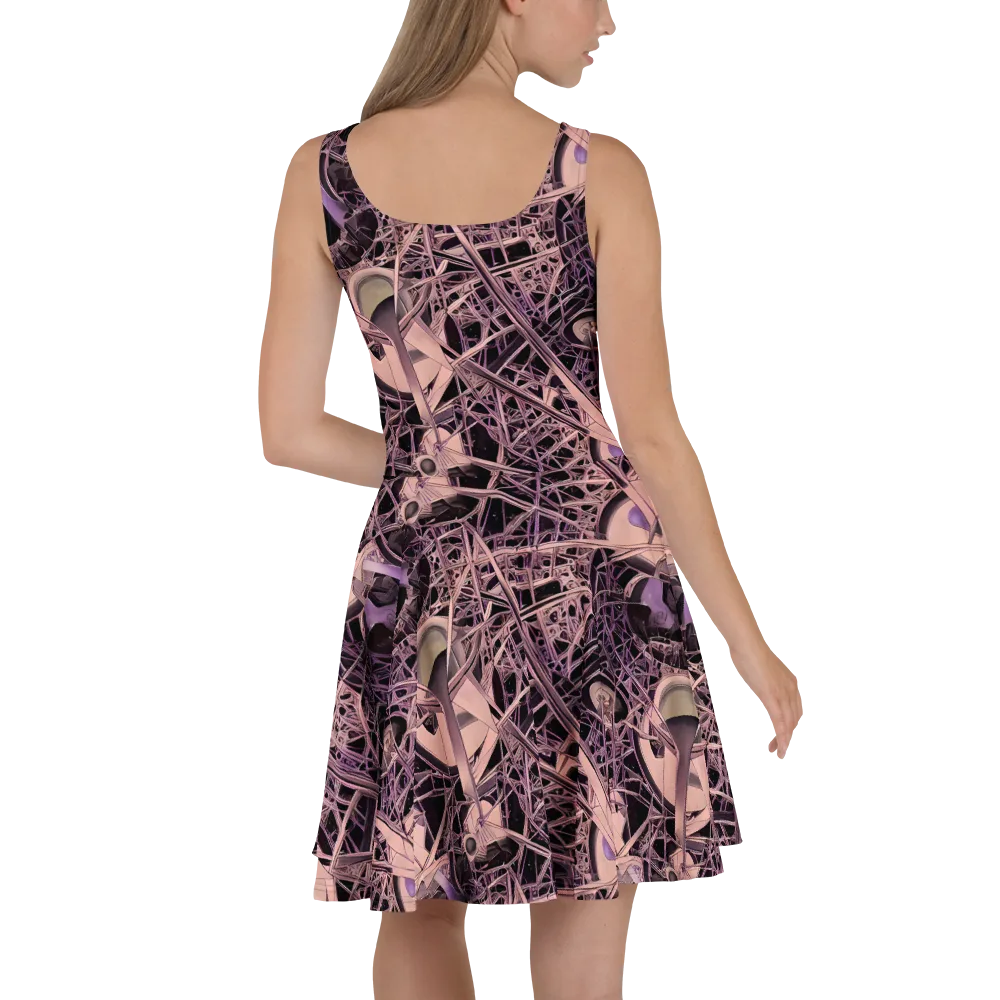 Mauve Labyrinth on Skater Dress — Back