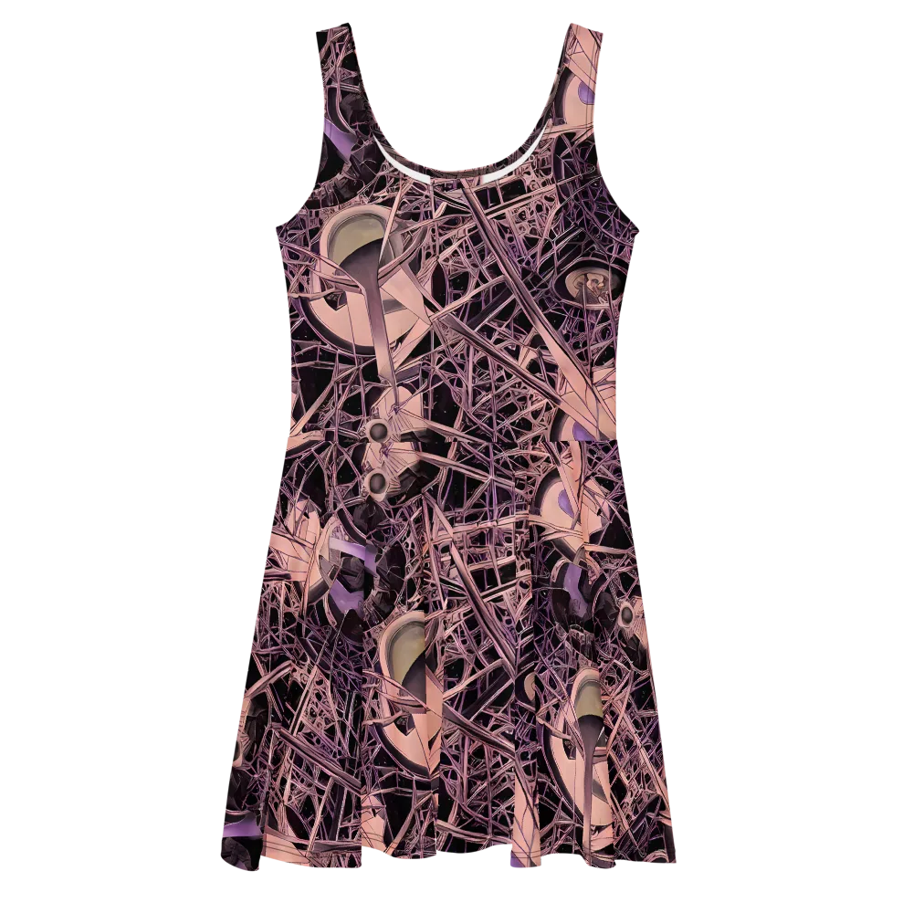 Mauve Labyrinth on Skater Dress — Front