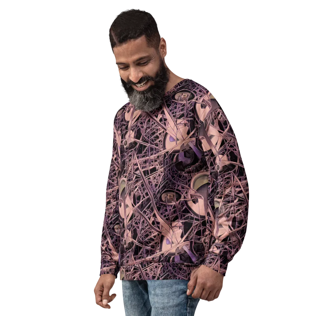 Mauve Labyrinth on Sweatshirt — Left Front